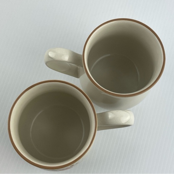 Vintage Cordella Stoneware Mugs Burnet Pattern Set of 2 - 14 ounce cups - Picture 6 of 8